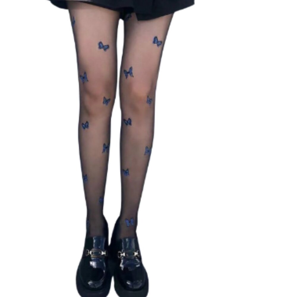 Chic Sheer Butterfly-Patterned Tights - Picture 3 of 5